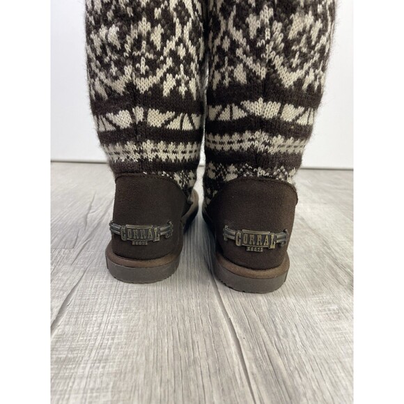 CORRAL Women's Knit Winter Boots P5063 Brown Nordic Woven Size 5 (S) - Picture 5 of 9